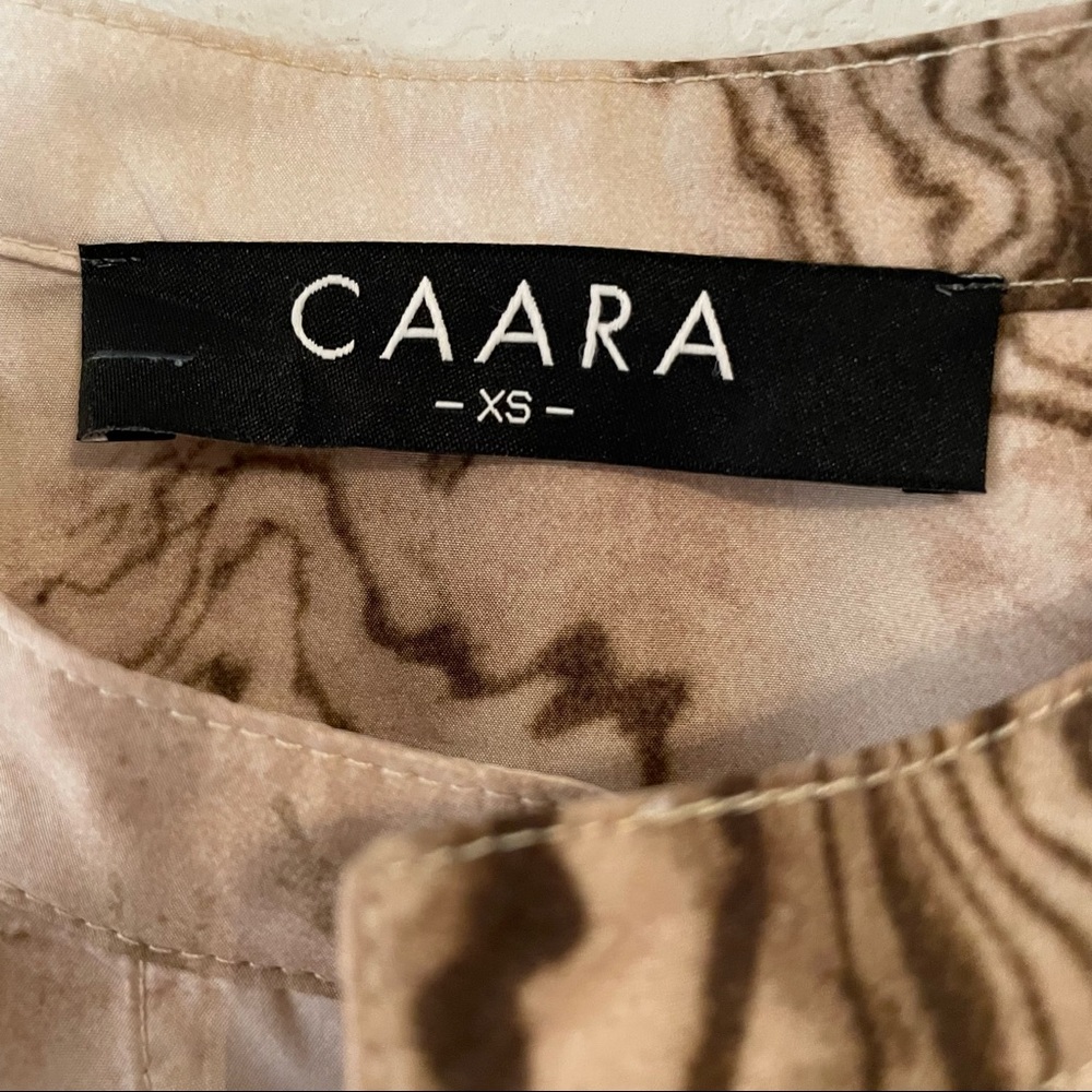 Anthropologie CAARA Tan Marbled Button Down Long Sleeve Top Size XS - Picture 5 of 9